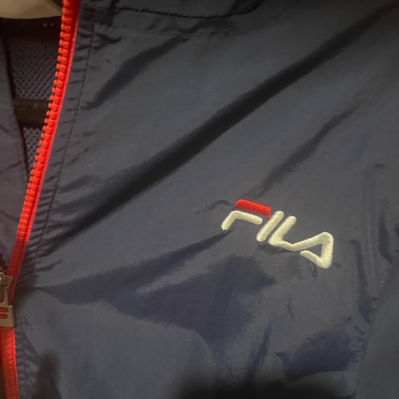 Fila Kids Navy Windbreaker with Red Accents - Picture 5 of 7